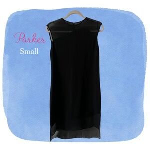 Parker 100% Silk Black Mini Dress Size Small